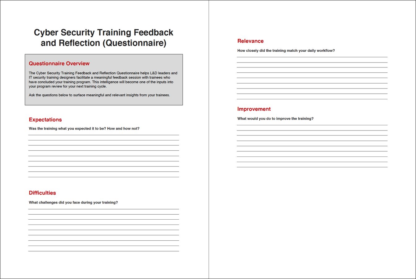 Cyber Security Posture Questionnaire.pdf How to Ask for Honest User Feedback on Your IT Security Training Program